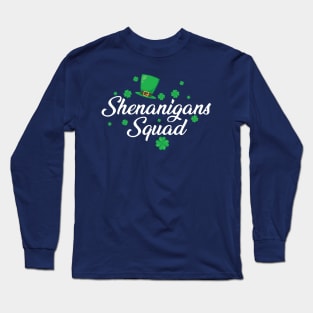 Womens Saint Patricks Day T Shirts Funny Shenanigans Squad Long Sleeve T-Shirt